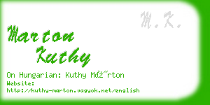 marton kuthy business card